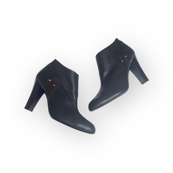 new Banfi Zambrelli ❁ Meadow Heeled Ankle Bootie Boots ❁ Black Leather 39 8.5 9 - Picture 14 of 16